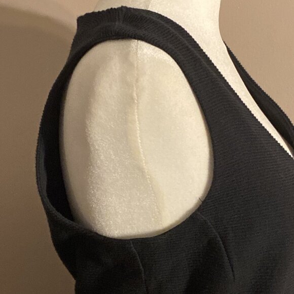 Madewell Textured & Thread Ribbed Jumpsuit Black Sleeveless Pockets Wms Sz S - Picture 16 of 16